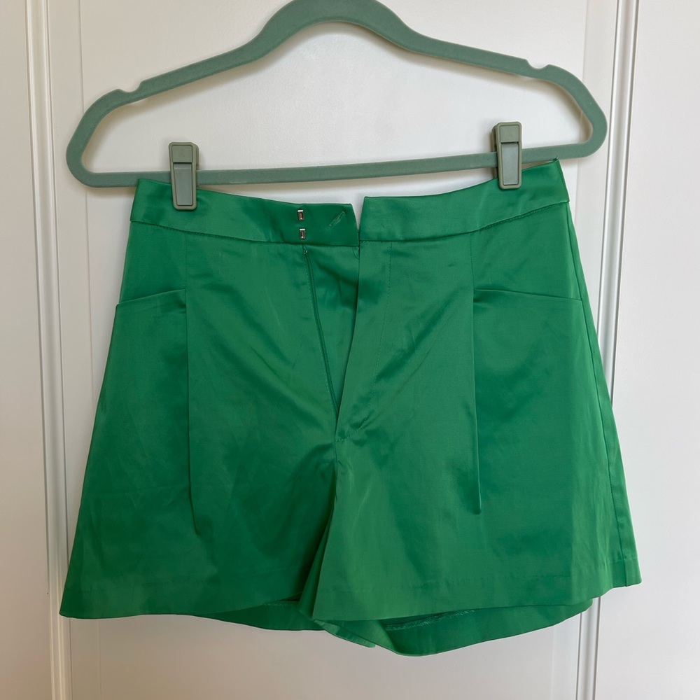Zara Green Satin Shorts